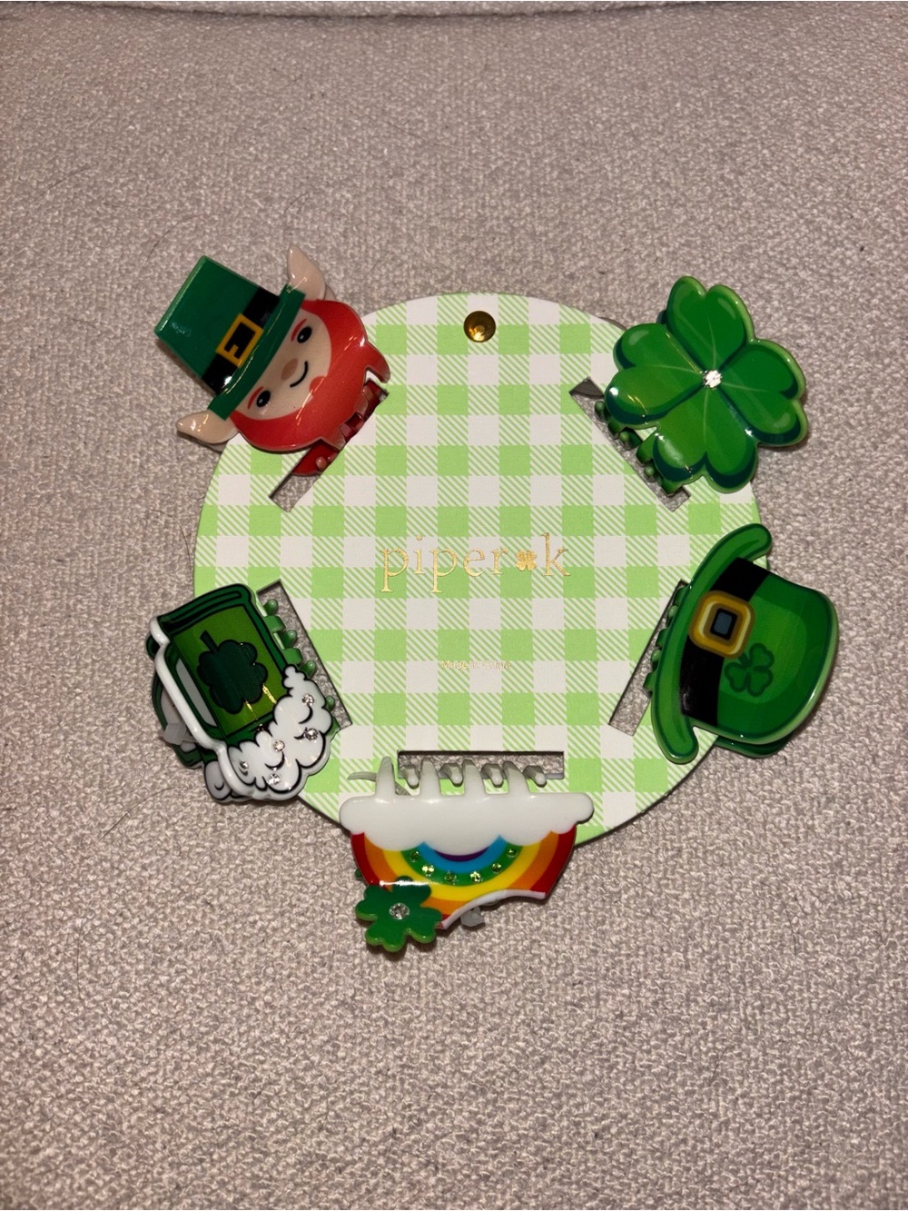 Piper K St. Patrick’s Hair Clips set of 5